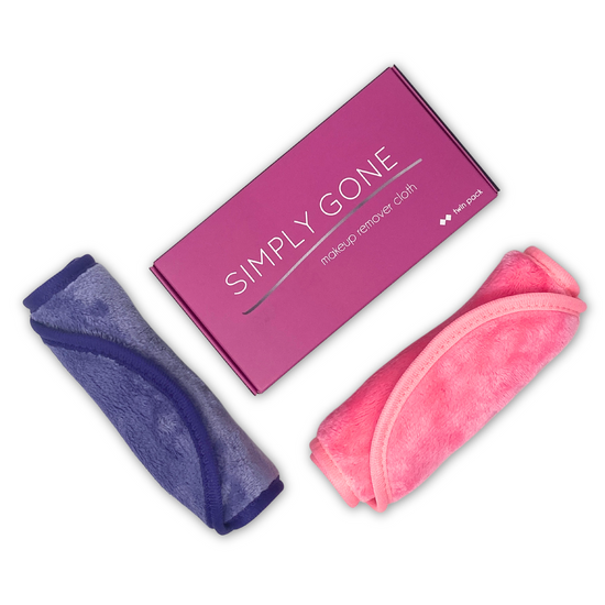 Simply Gone Makeup Remover Face Cloth - Set of 2 (Purple & Pink)