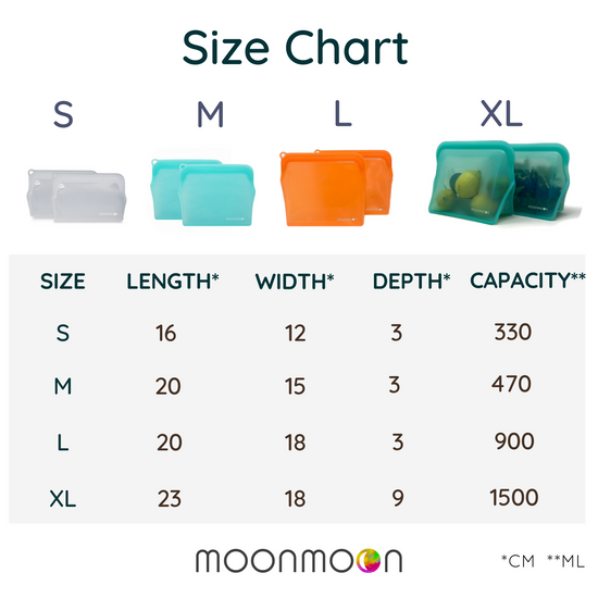 Moonmoon sandwich bags, stasher bags UK, reusable food pouch, silicone food bags
