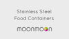 Moonnmoon Stainless steel snack pots, metal food storage containers, bento box pots