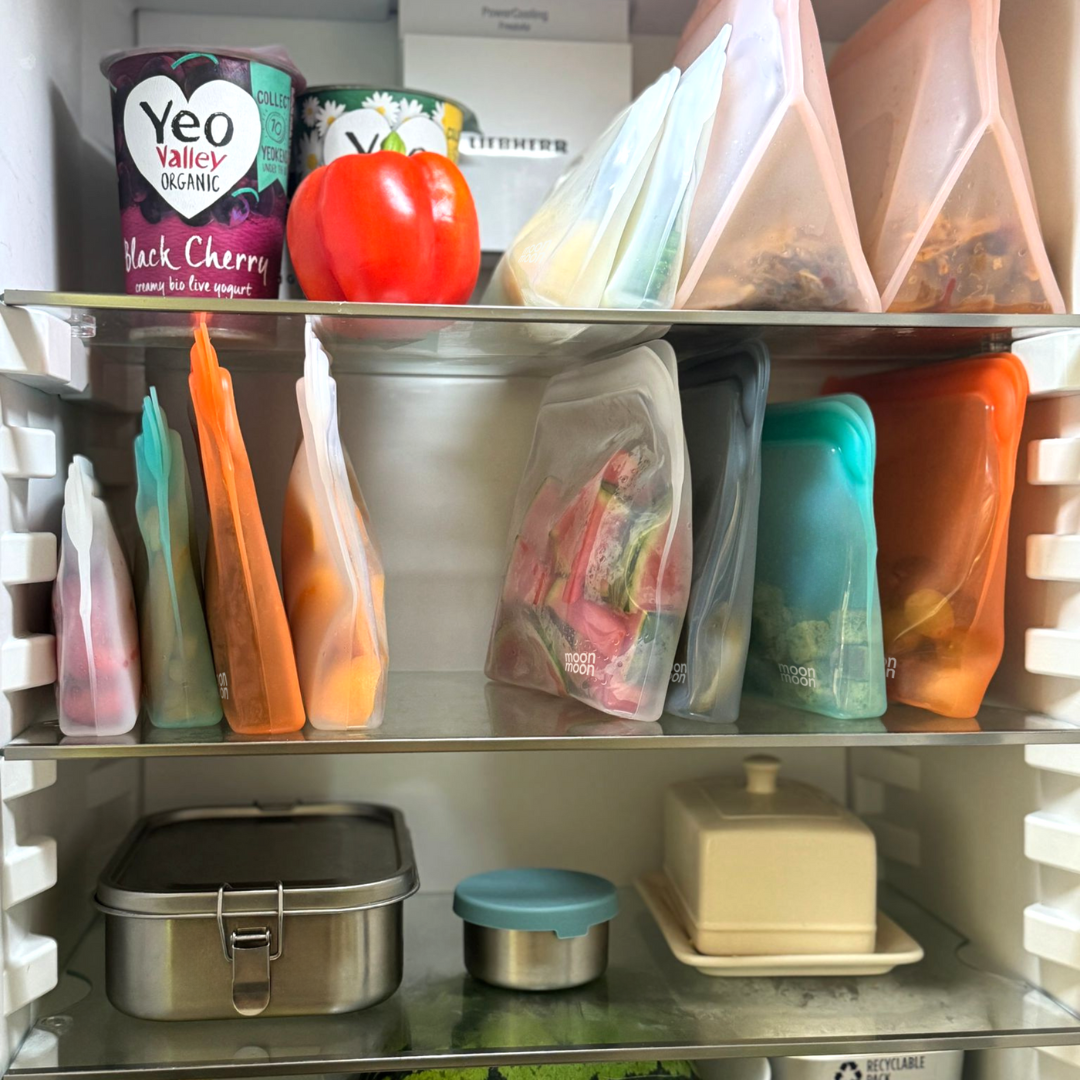 food storage, silicone food bag, reusable freezer bags, sandwich bags, food organisation
