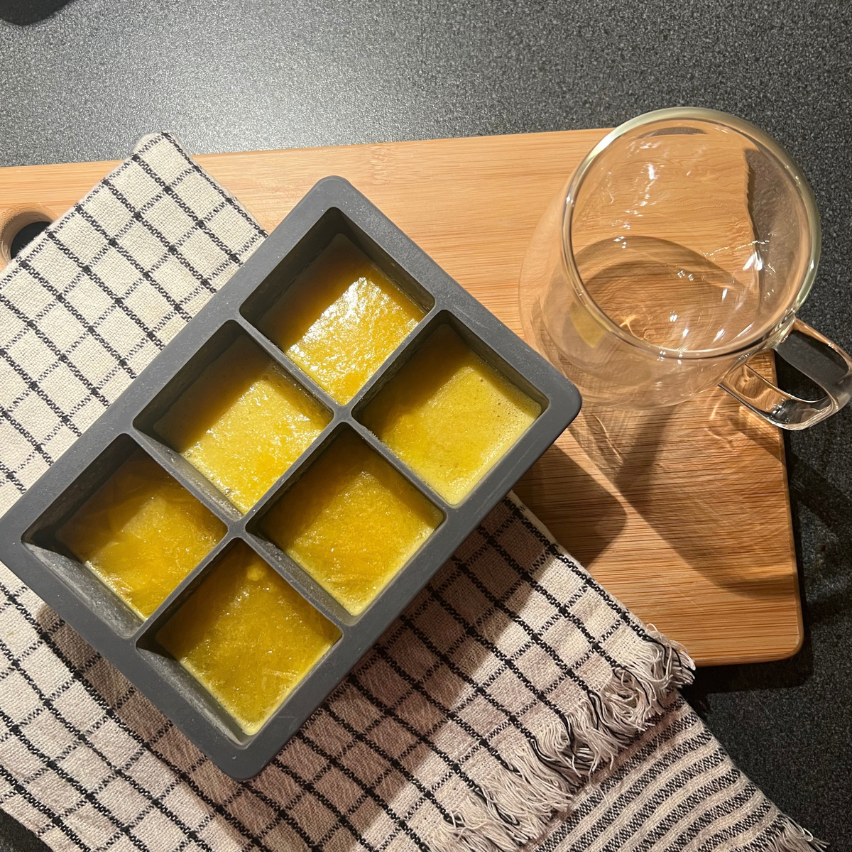 Immunity boosting ginger and citrus cube recipe, using moonmoon giant ice cube tray