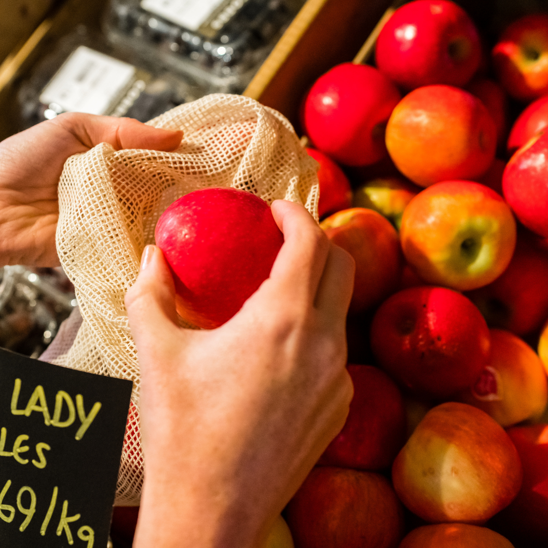 reusable produce bags for less waste