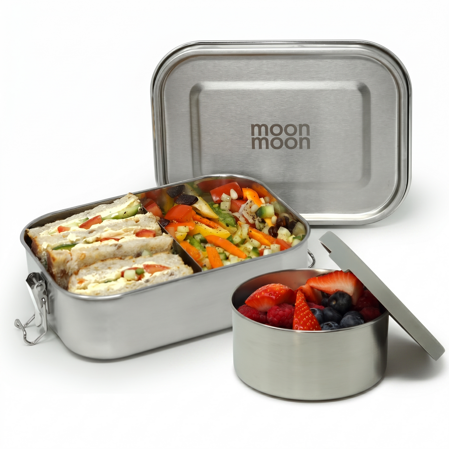Moonmoon stainless steel lunch box, metal lunch box uk stainless steel bento lunch box stainless steel bento box metal bento box bento lunch box stainless , stainless steel pot Containers for lunch boxes snack boxes for kids stainless steel