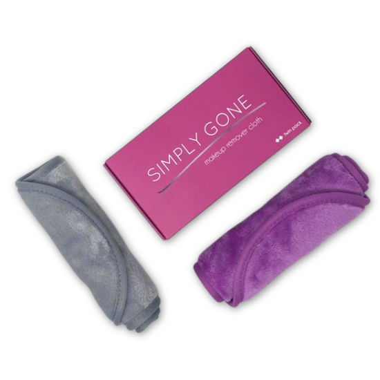 Load image into Gallery viewer, Simply Gone Makeup Remover Cloth - Set of 2 (Purple &amp;amp; Grey)
