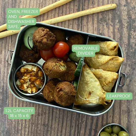 Load image into Gallery viewer, bento stainless steel lunch box best stainless steel lunch box eco friendly lunch box, stainless steel dip container , Minitie, Black &amp;amp; Blum, Elephant Box
