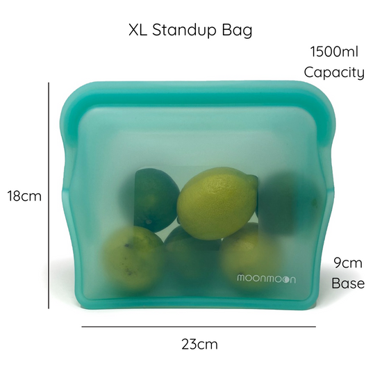 XL food storage bag, food storage, reusable silicone bag, silicone food bags, reusable silicone bags, silicone freezer bags, moon moon, moonmoon, moonmoon bags