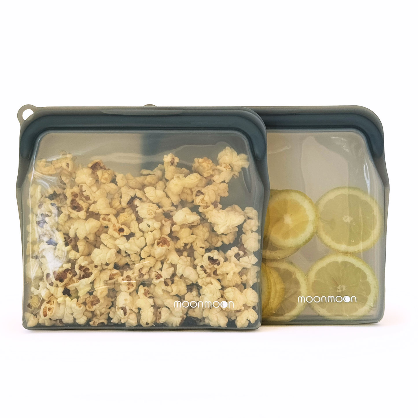 Large Grey Silicone Reusable Freezer Bags Set of 2 Moonmoon