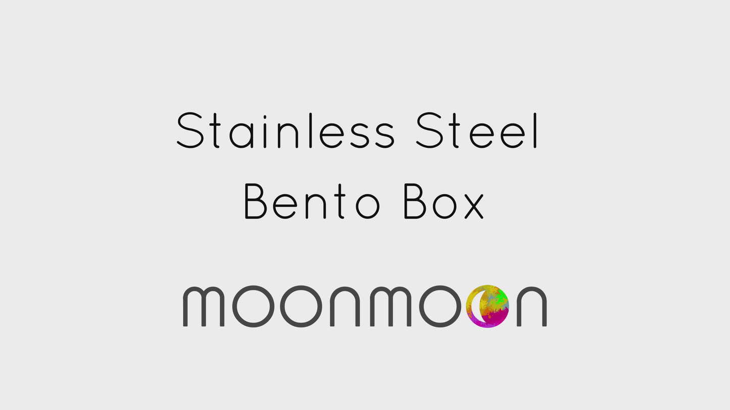 Load and play video in Gallery viewer, Moonmoon Stainless Steel Bento Box, Metal Lunch box UK, Stainless Steel lunch box, sandwich tin
