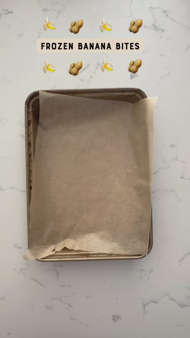 Frozen Banana Bite Recipe Idea with moonmoon silicone reusable pouches, moonmoon, reusable freezer bags uk, silicone bags, silicone food bags, non plastic food storage, reusable food storage bags, silicon bags, plastic free freezer storage, stasher freezer bags