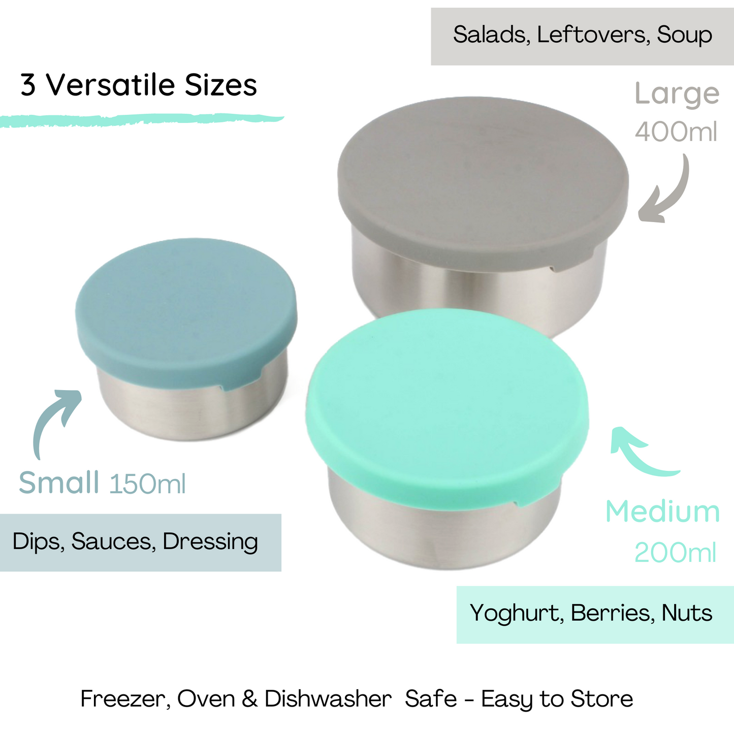 Moonmoon Stainless Steel Snack Pot, Moonmoon uk, stainless steel food container, metal food storage container, silicone lid