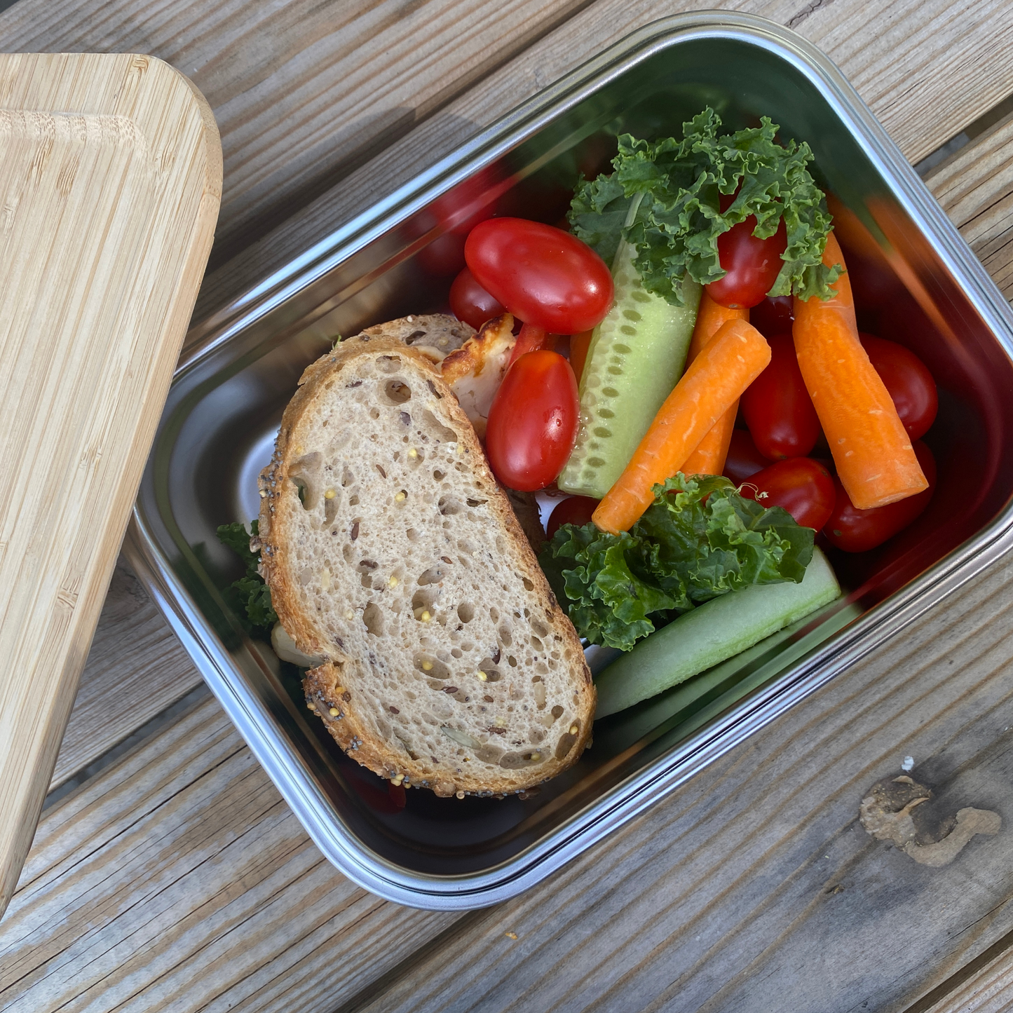 Stainless Steel & Bamboo Lunch Box