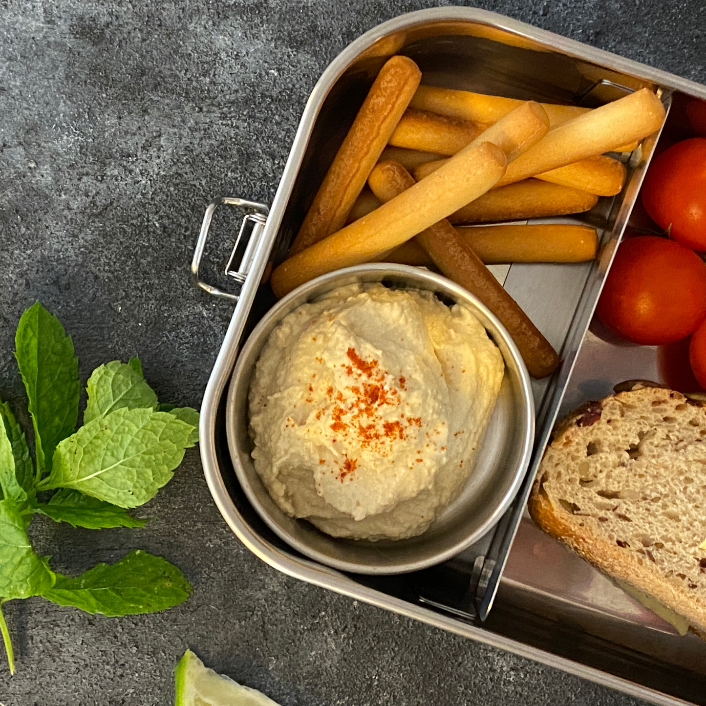 Stainless Steel Lunch Box & Snack Pot Set