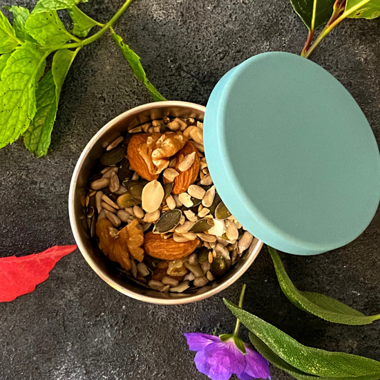 eco friendly snack pots eco snack box eco stainless steel lunch box uk, minitie, moonmoon UK, Minitie, Black & Blum, Elephant Box