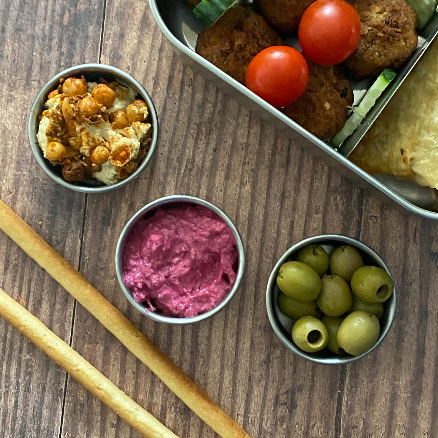 Stainless Steel Mini pots for dressings, dips, sauces. Moonmoon UK