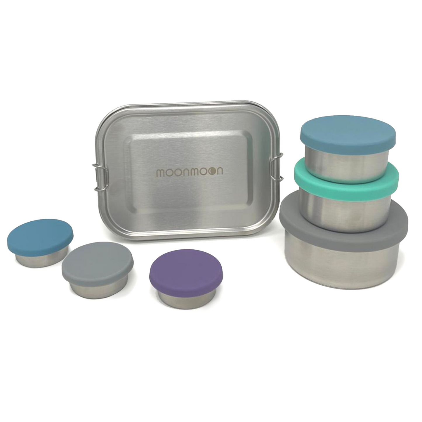 Moonmoon, Stainless Steel Lunch Box, Metal Bento Boxes, Stainless Steel Food Container, Stainless Steel Snack Pots, Dressing Pots, Small Sauce Pot with Lid, Moommoom, Metal Lunch Box