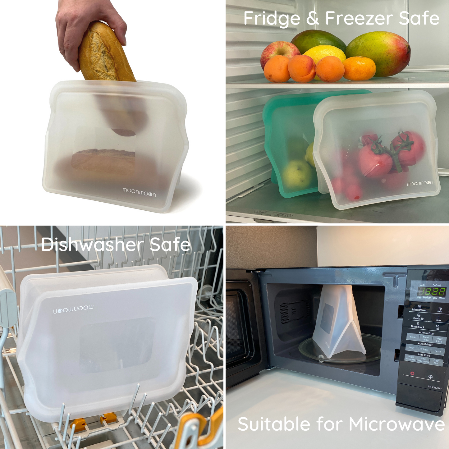 Reusable Silicone Bags Extra Large Freezer Bags UK Moonmoon