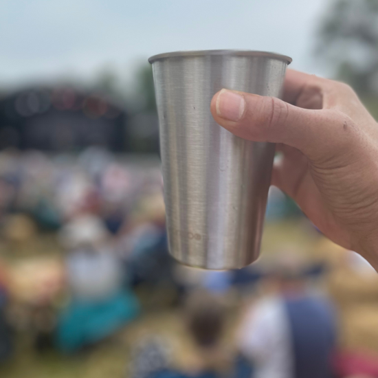 Stainless steel tumbler UK, reusable pint cup for camping